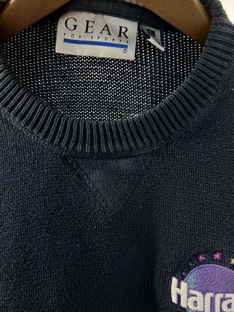 VTG Harrah’s Casino Sweater Sweatshirt Heavy Knit North Kansas City Navy Mens L - Picture 8 of 9